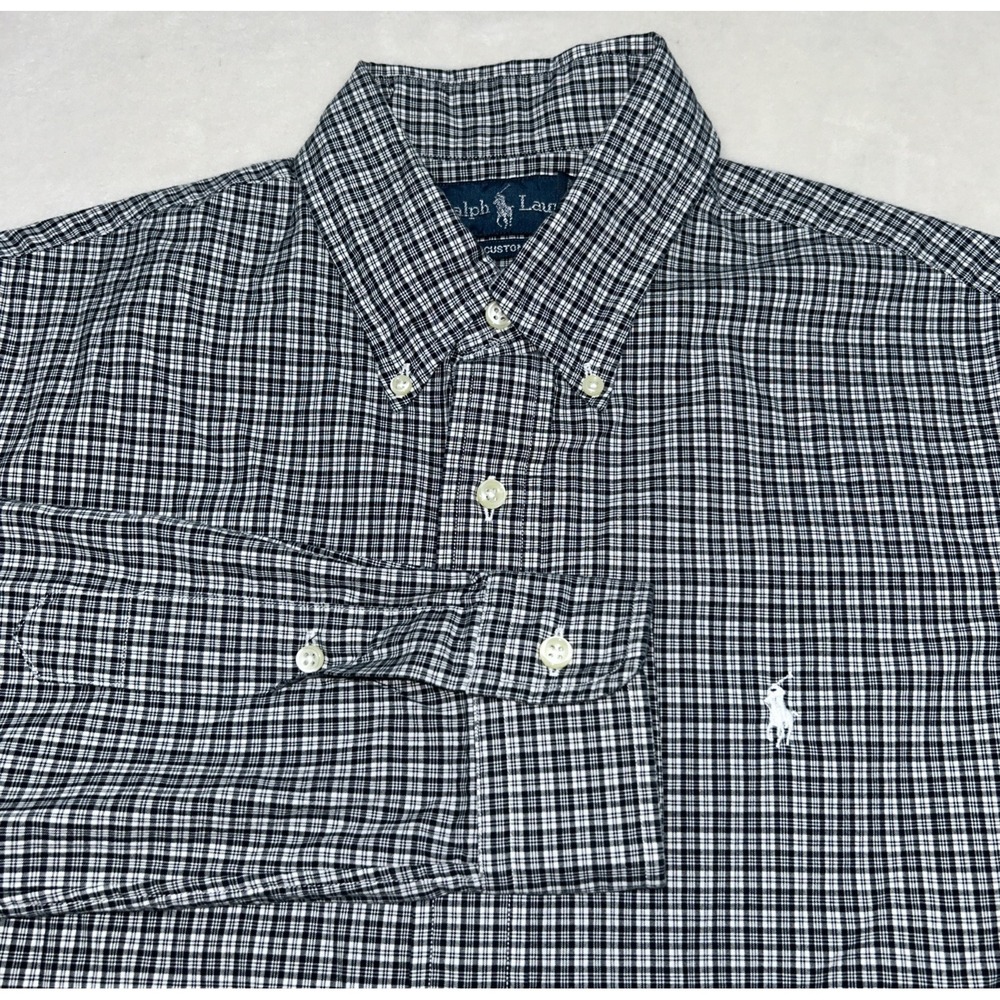 Ralph Lauren Custom Fit Long Sleeve Button Down, Medium, White Pony